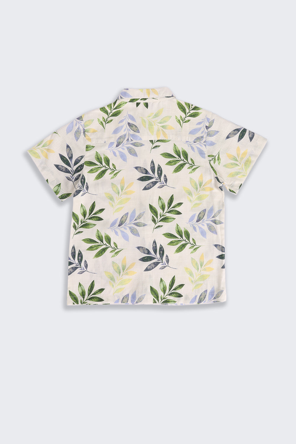 Green Leaf Print Regular Fit Shirt