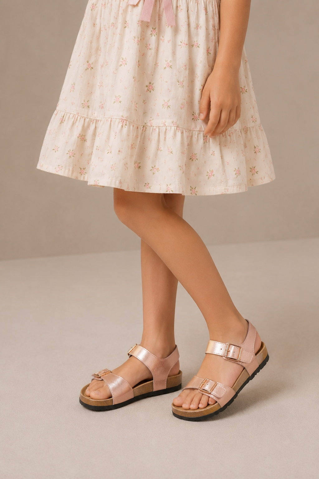 Beige Solid Sandals
