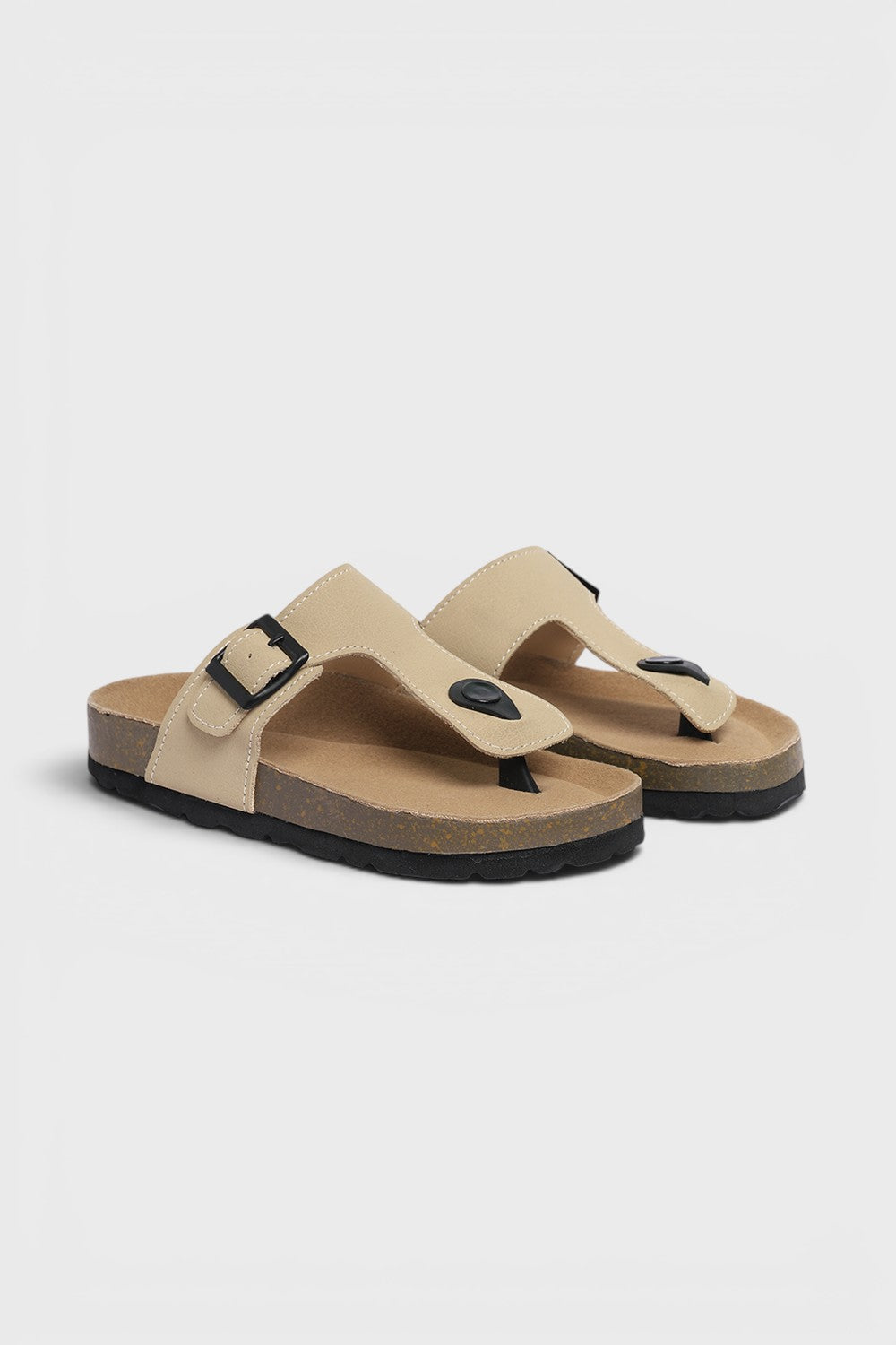 Boy's Beige PU Synthetic Sandal