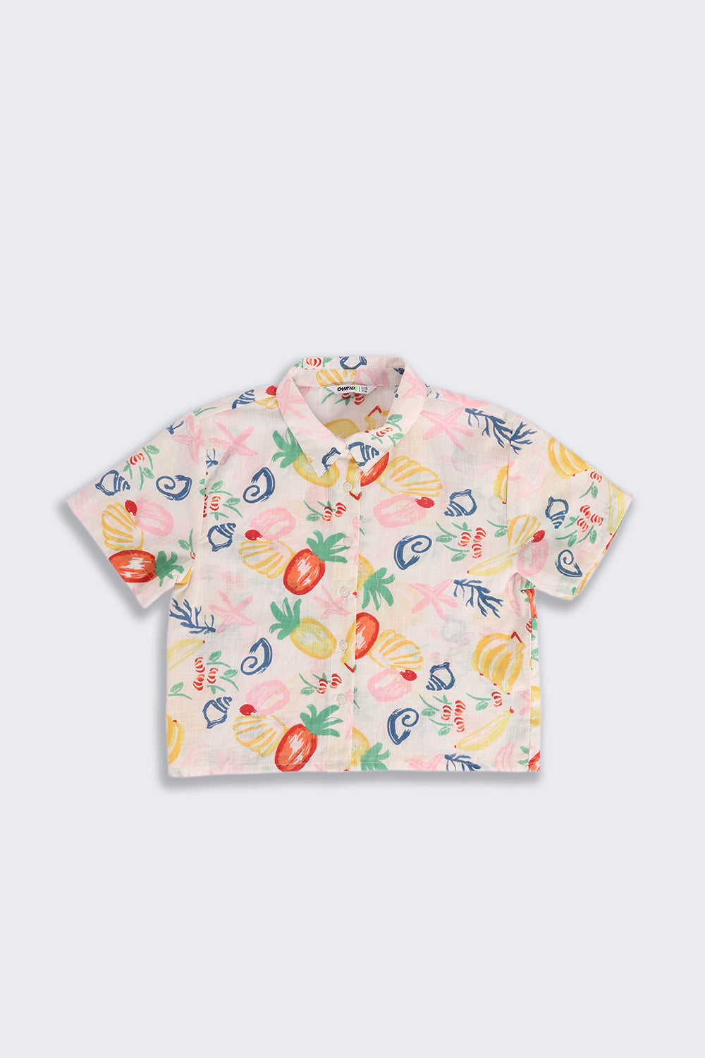 Multi-coloured Fruits Printed Regular Fit Shirt