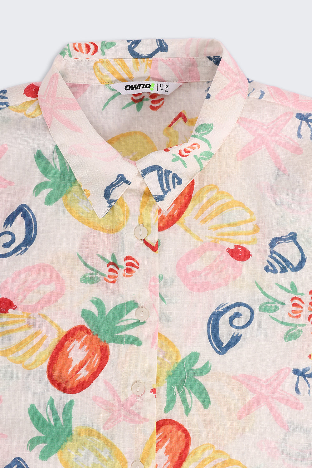 Multi-coloured Fruits Printed Regular Fit Shirt