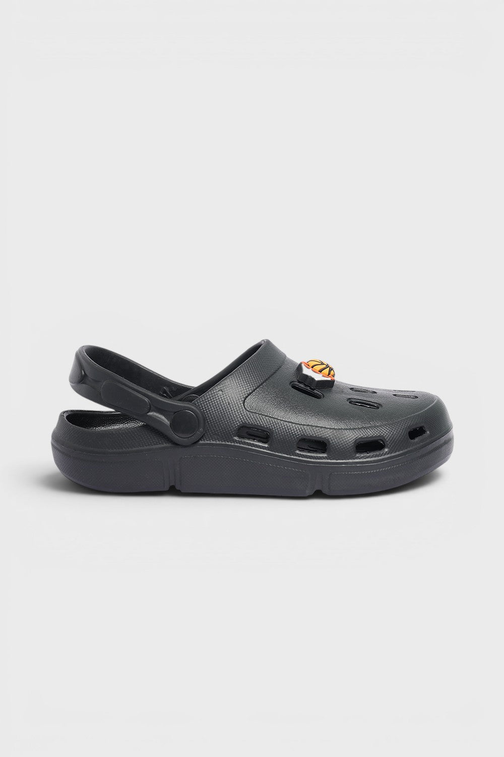 Black Solid Platform Clogs