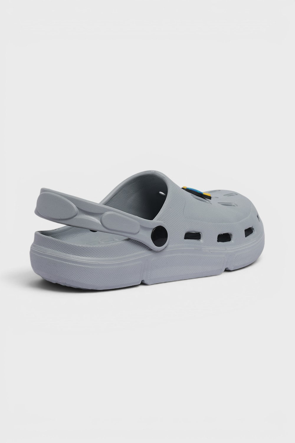 Grey Solid Platform Clogs