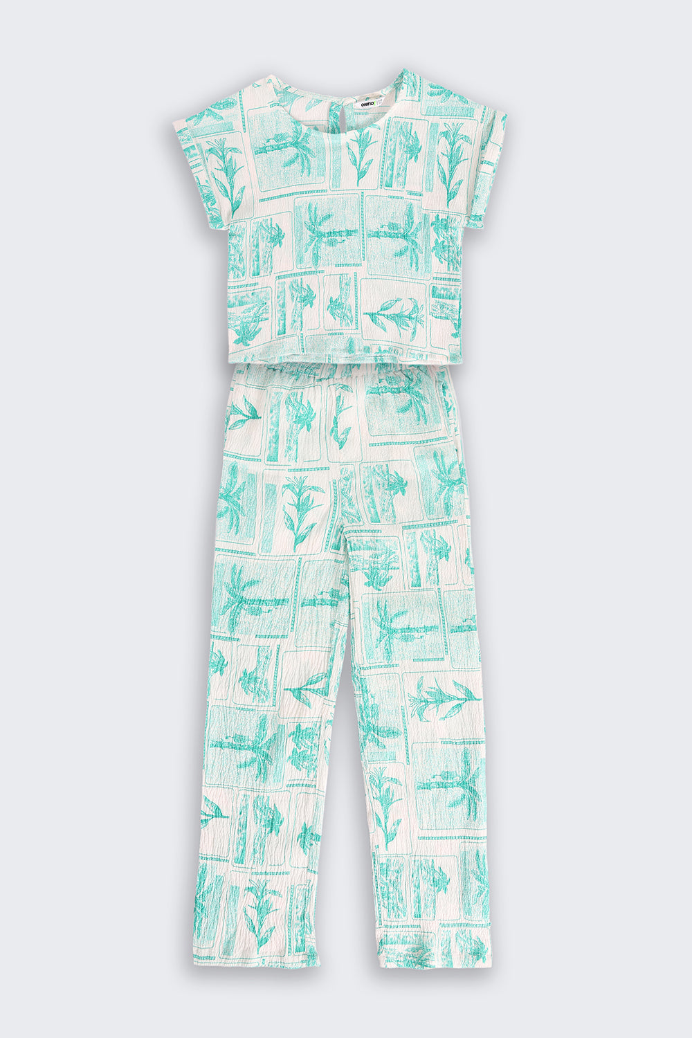 Green Tropical Theme Regular Fit Co-ord Set