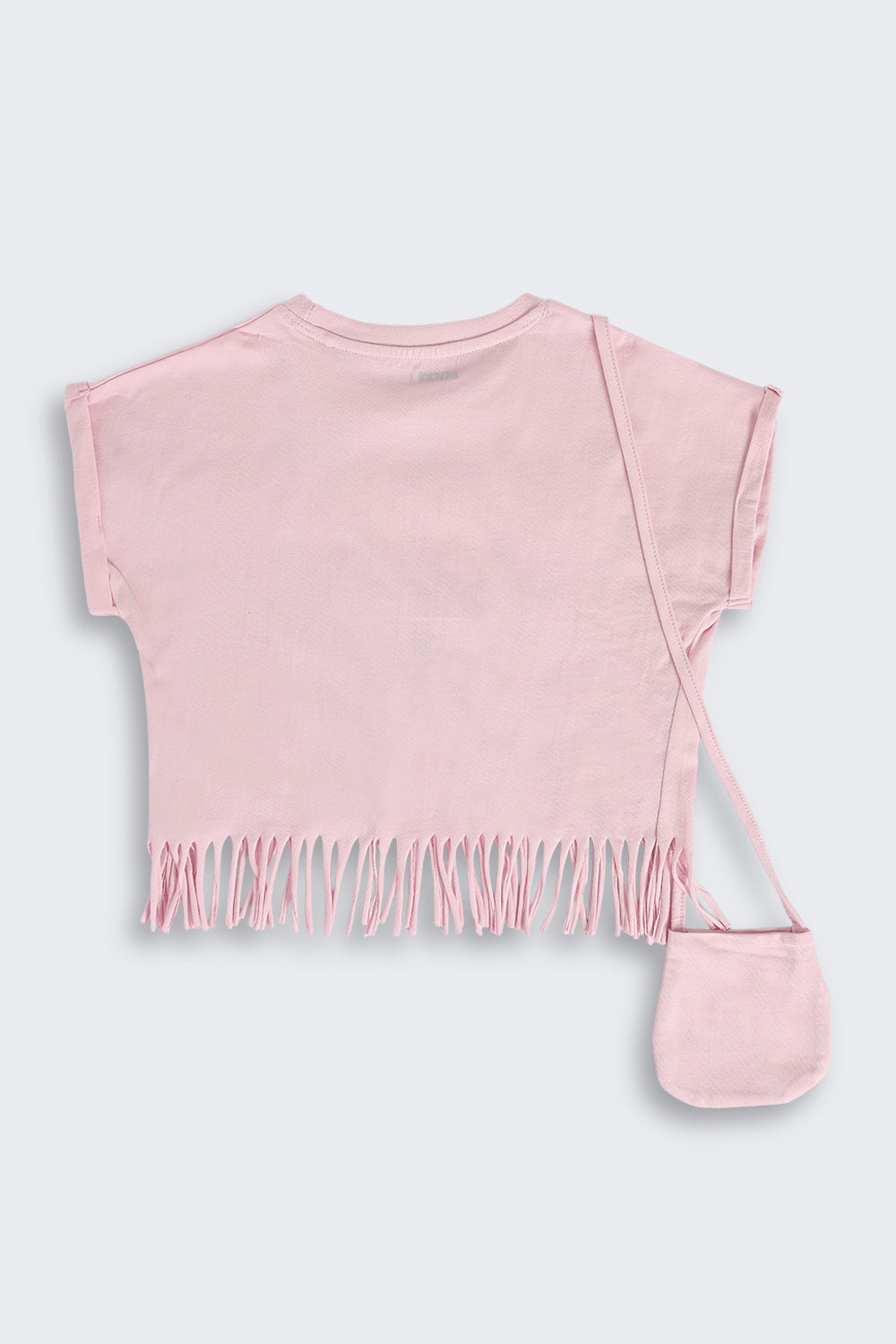 Pink Fringes Sequin Artwork T-Shirt