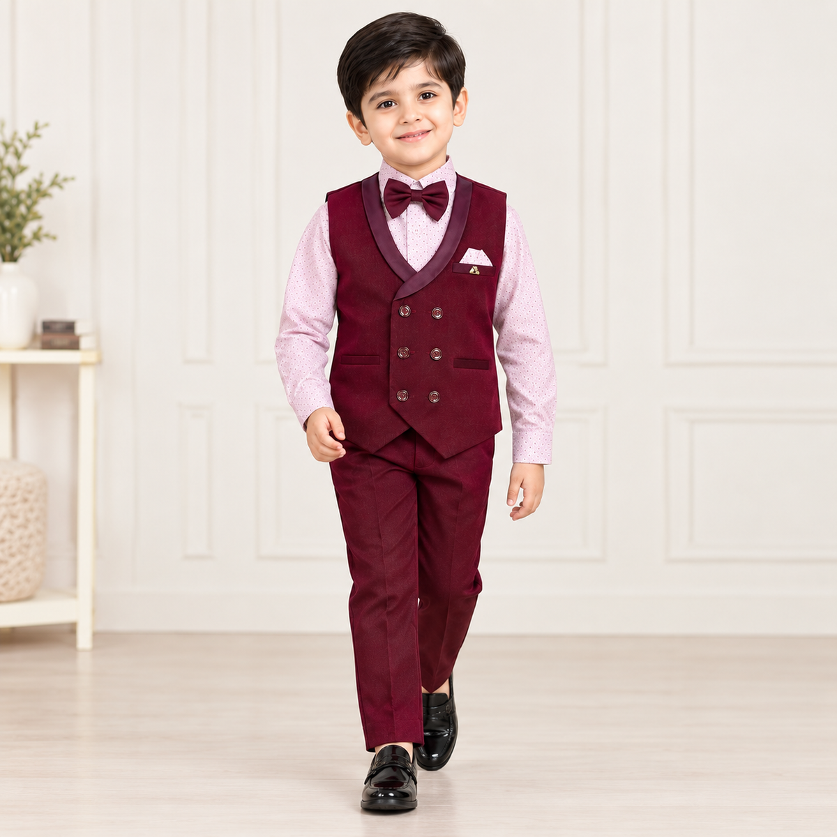 Wine Jacket Suit