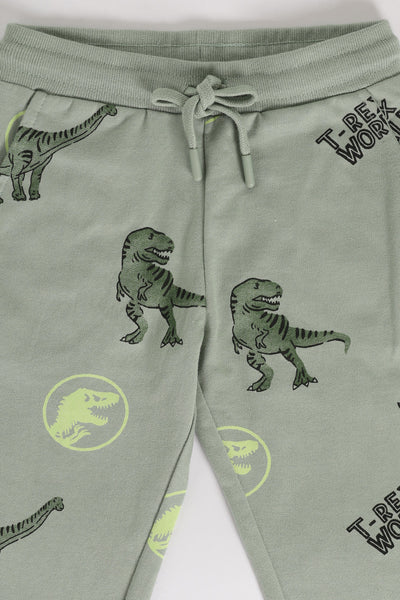 Green Dinosaur Printed Regular Fit Jogger With 2 Pocket