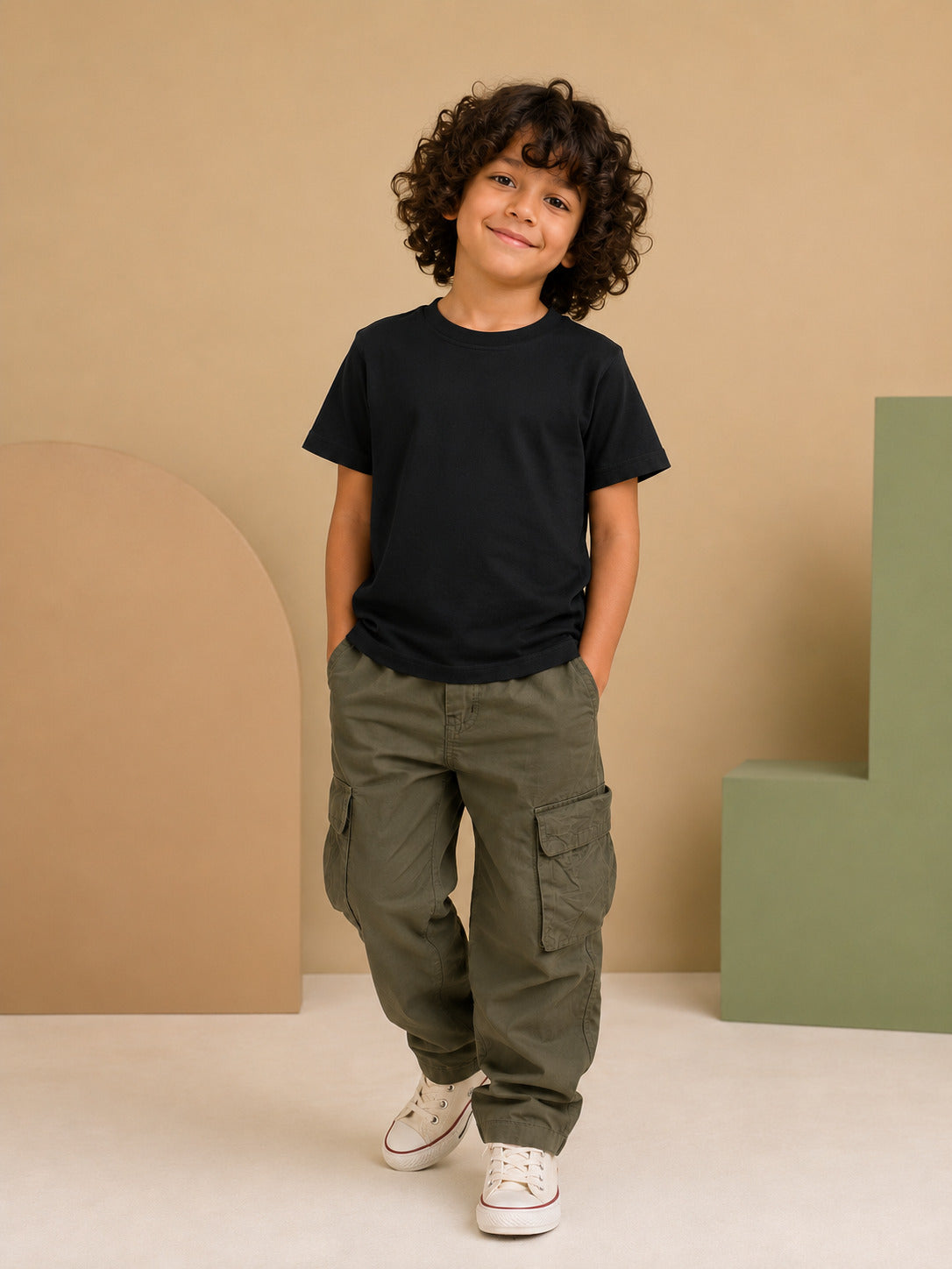 Olive Jogger Fit Cargo Trouser With 8 Pocket