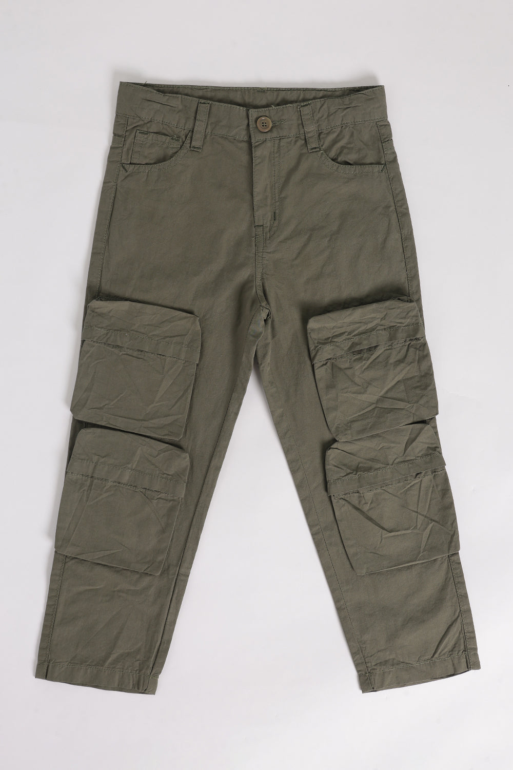 Olive Jogger Fit Cargo Trouser With 8 Pocket