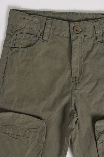 Olive Jogger Fit Cargo Trouser With 8 Pocket