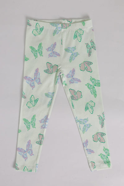 Green Mid Rise Regular Fit Legging
