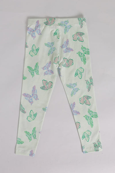 Green Mid Rise Regular Fit Legging