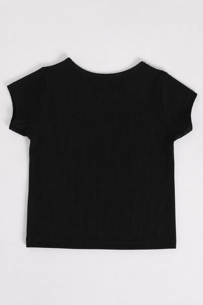 Black Cotton Regular Fit T-Shirt