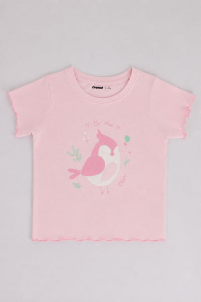 Pink Graphic Regular Fit T-Shirt