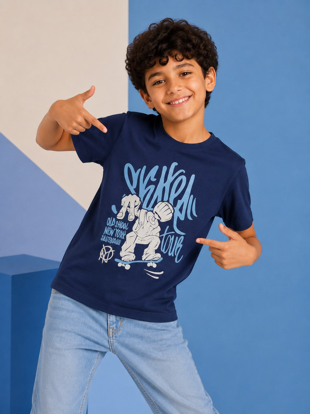 Navy Graphic Regular Fit T-Shirt