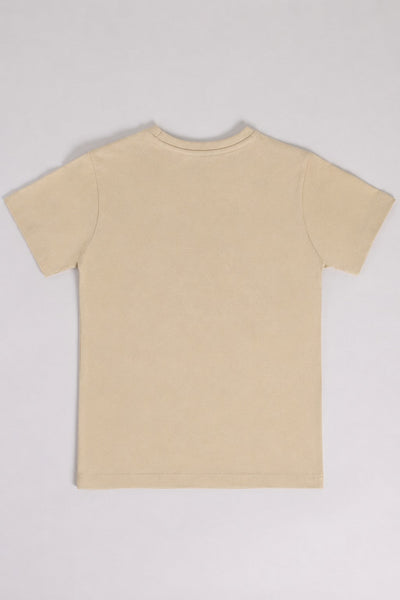 Beige Cartoon Regular Fit T-Shirt