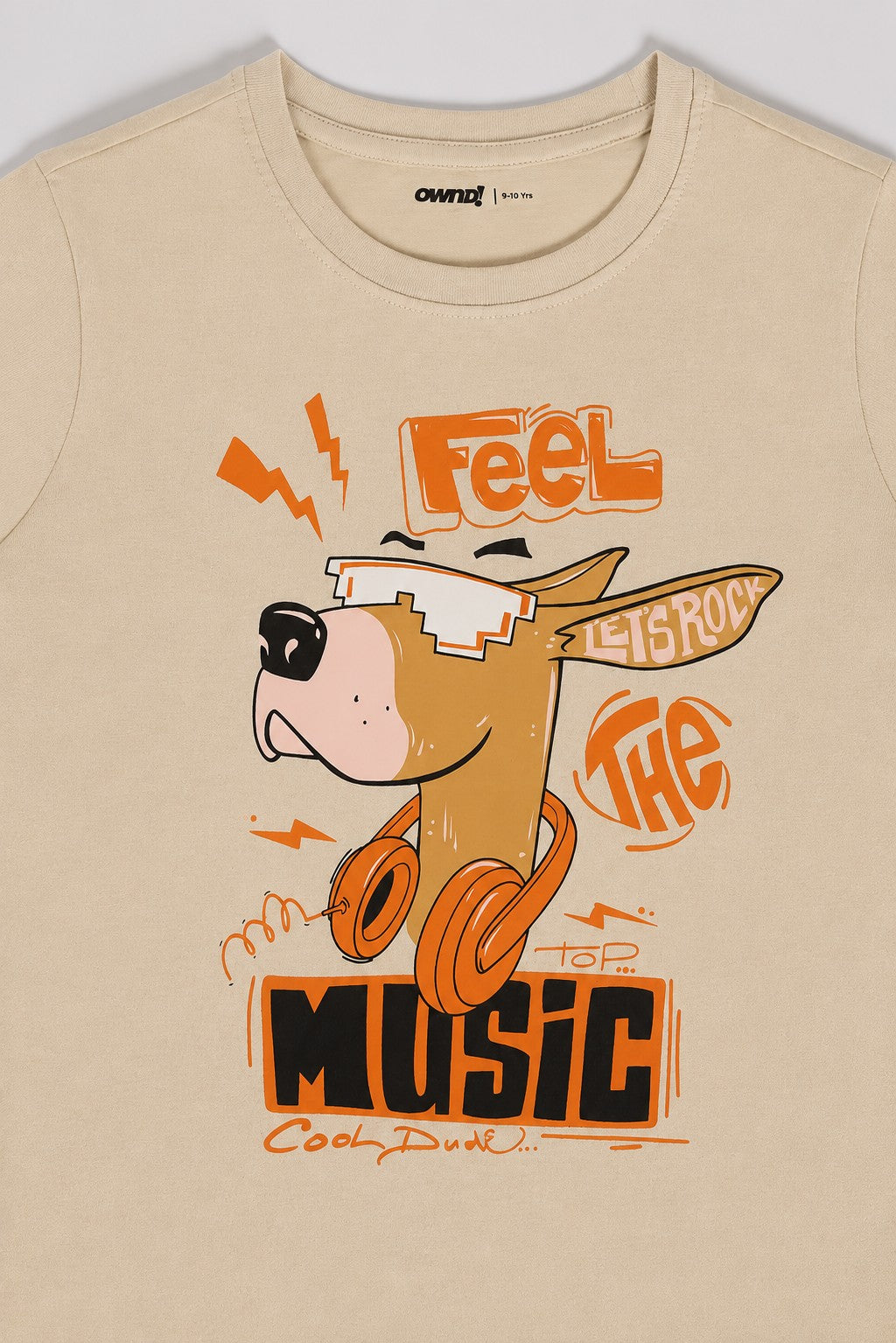 Beige Cartoon Regular Fit T-Shirt