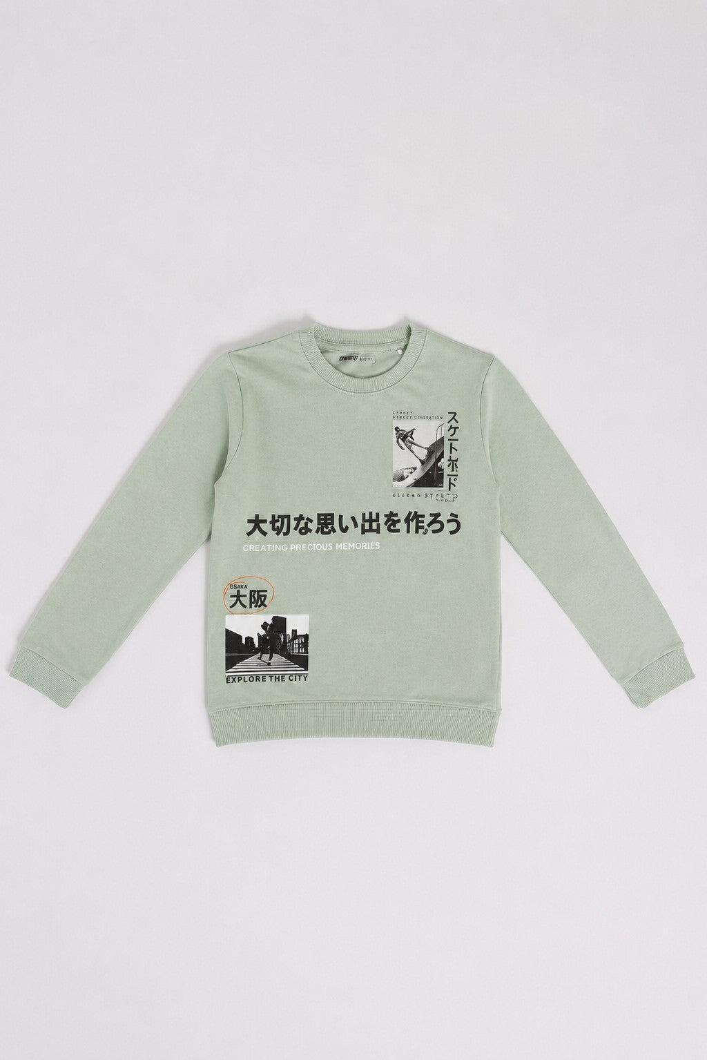 Green Graphic Regular Fit Sweatshirt