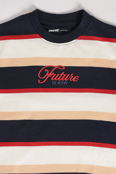 Multi Coloured Stripes Regular Fit Sweatshirt