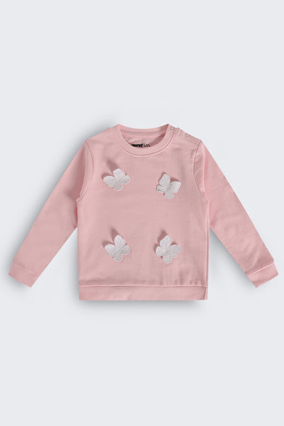 Infant Girls Pink Cotton Regular Fit Co Ord Set
