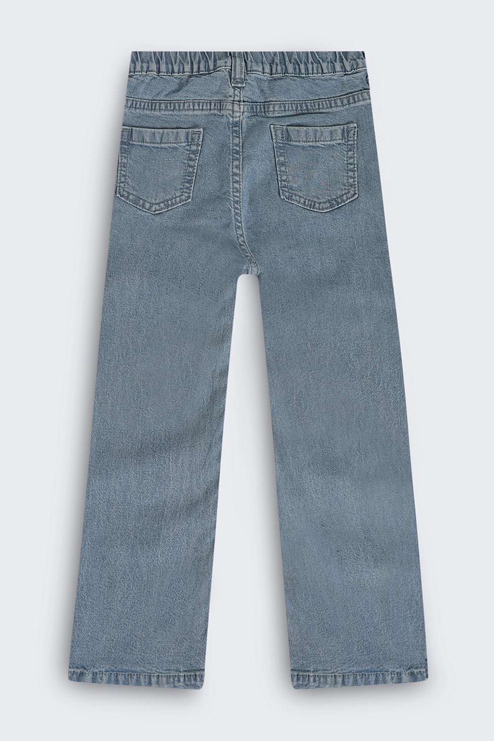 Girls Light Blue Embroidered Regular Fit Jeans With 4 Pocket