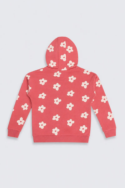 Girls Coral Floral Cotton Regular Fit Zipper Jacket