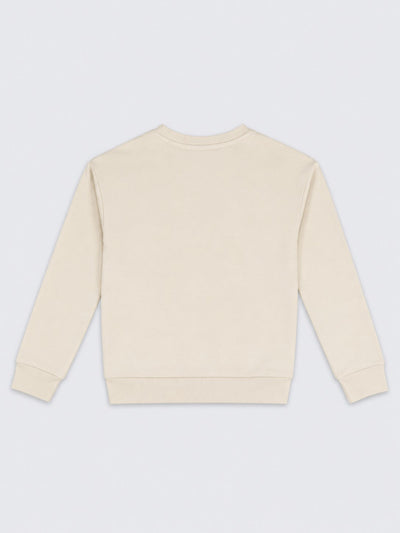 Girls Off White Embroidered Floral Regular Fit Sweatshirt