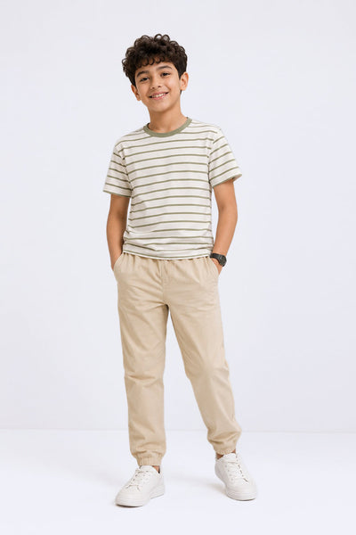 Tweens Boys Beige Essential Joggers