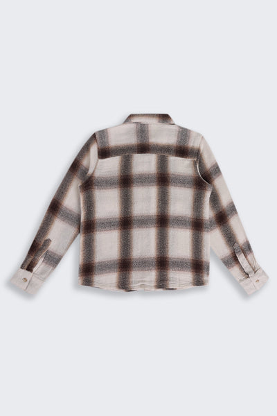 Tweens Boys Brown Cotton Regular Fit Shirt