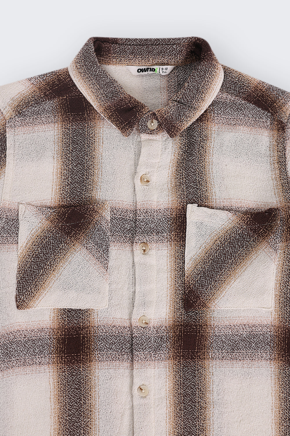 Tweens Boys Brown Cotton Regular Fit Shirt