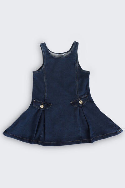 Tweens Girls Navy Wear Regular Fit Dungaree With T-Shirt