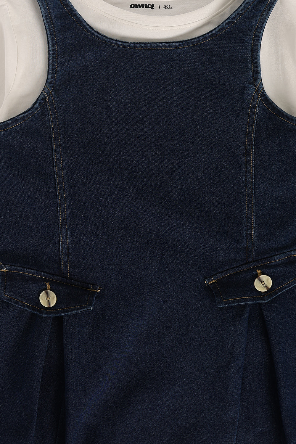 Tweens Girls Navy Wear Regular Fit Dungaree With T-Shirt