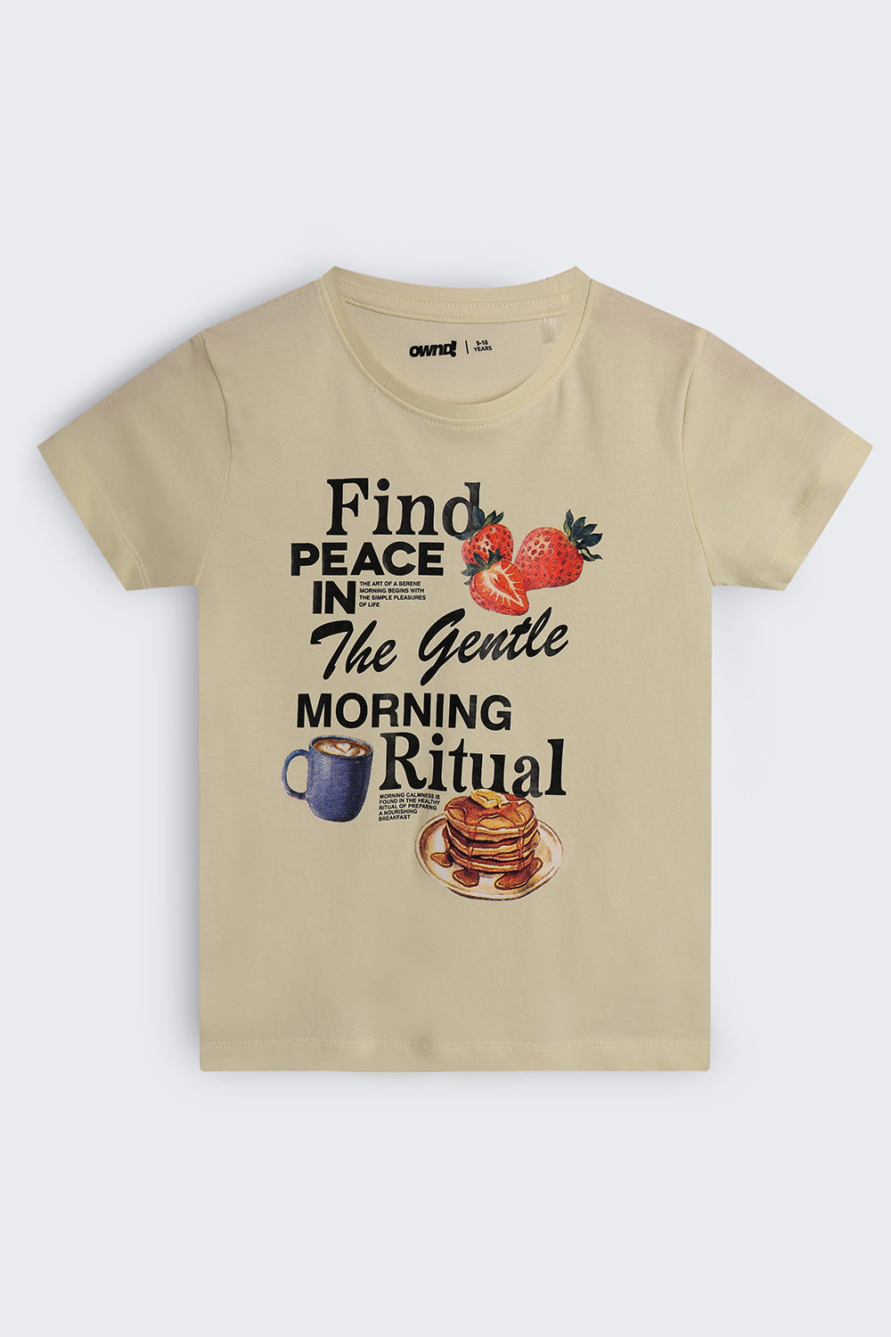 Tweens Girls Yellow Graphic Regular Fit T-Shirt