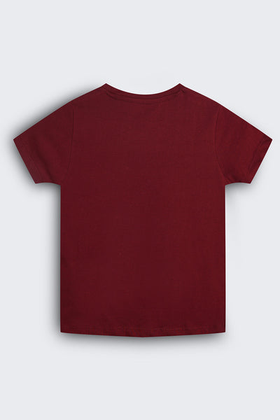 Tweens Girls Maroon Graphic Regular Fit T-Shirt
