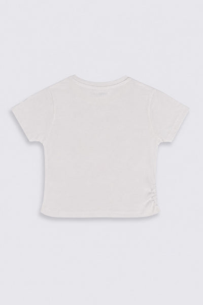 Tweens Girls White Floral Regular Fit T-Shirt