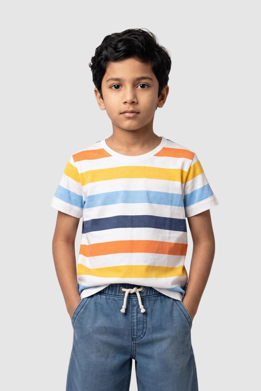 Multi Coloured Cotton Regular Fit T-Shirt For Boys