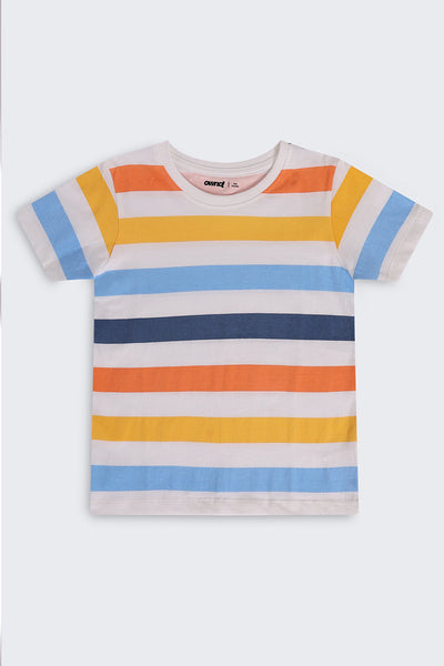 Multi Coloured Cotton Regular Fit T-Shirt For Boys