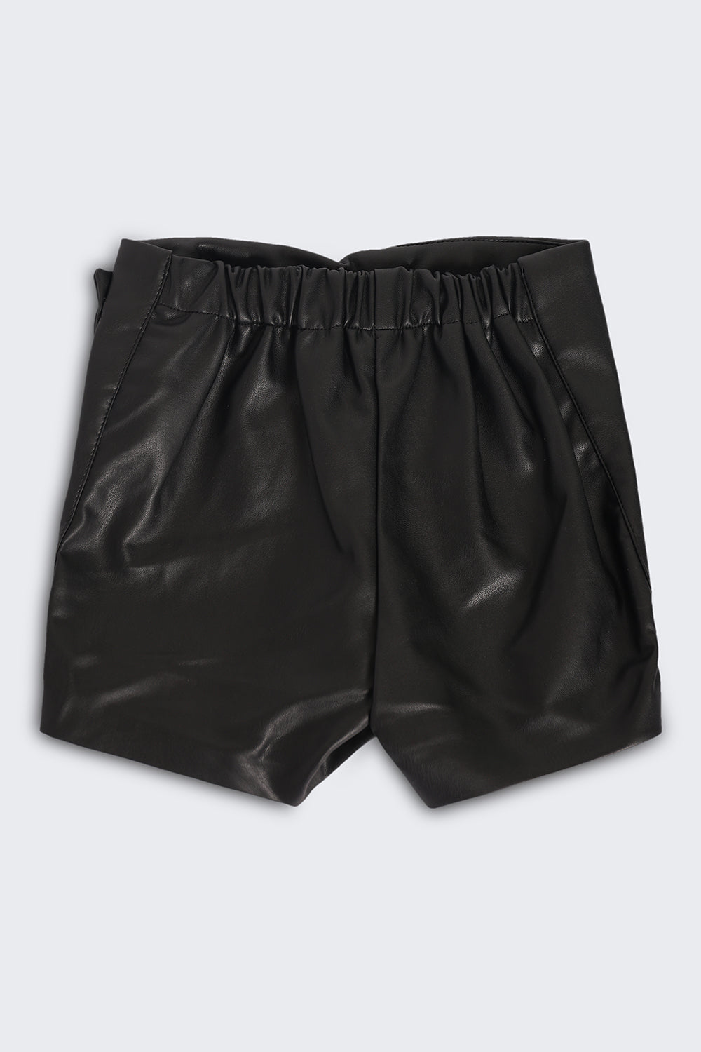 Black Mid Rise Regular Fit Shorts For Girls