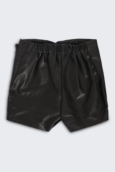 Black Mid Rise Regular Fit Shorts For Girls