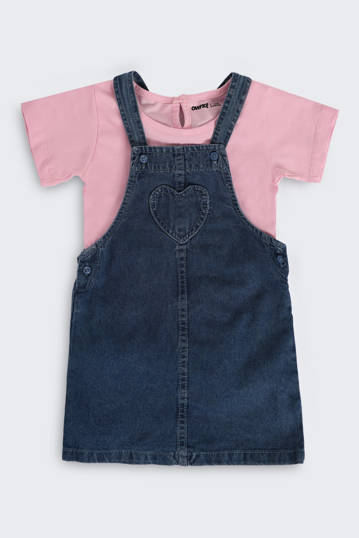 Blue Wear Regular Fit Dungaree and T-Shirt For Infant Girls