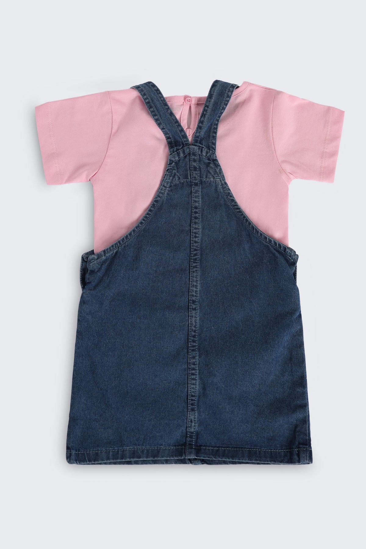 Blue Wear Regular Fit Dungaree and T-Shirt For Infant Girls