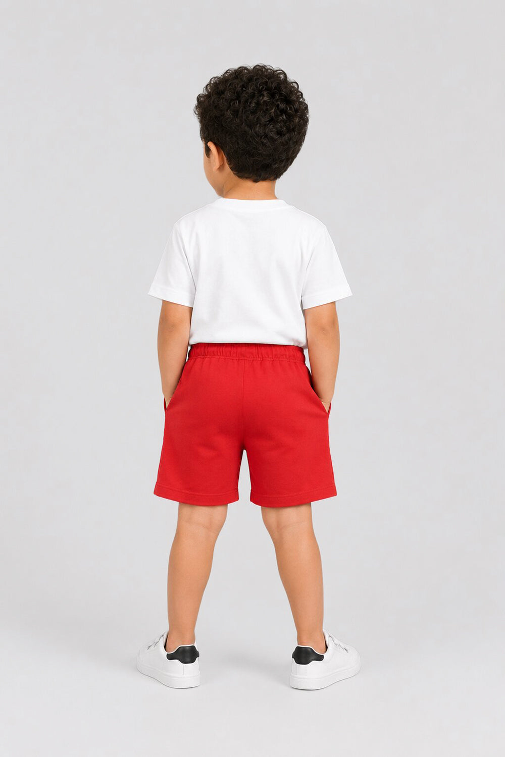 Red Regular Fit Shorts With 2 Pocket For Boys