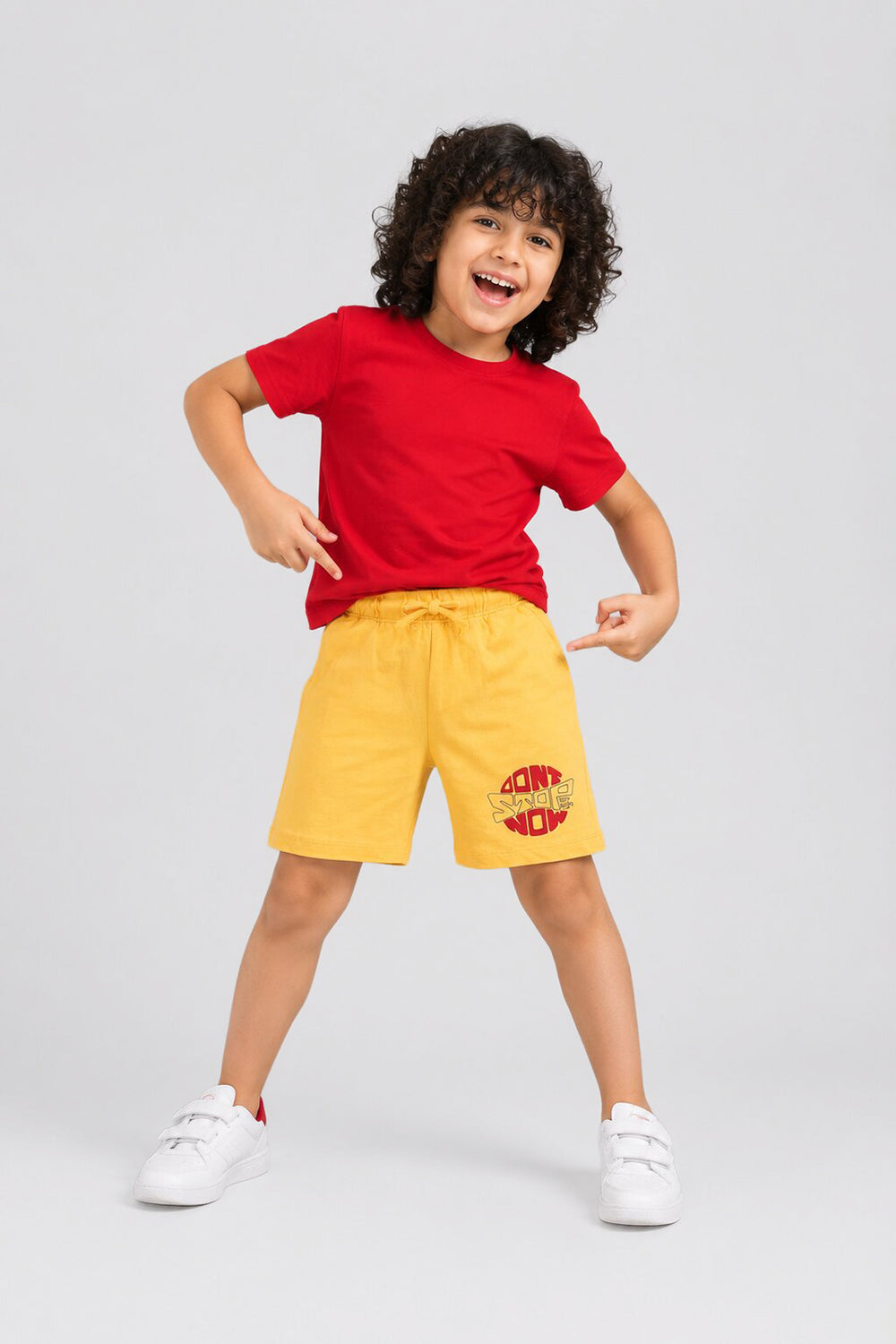 Yellow Regular Fit Shorts With 2 Pocket For Boys