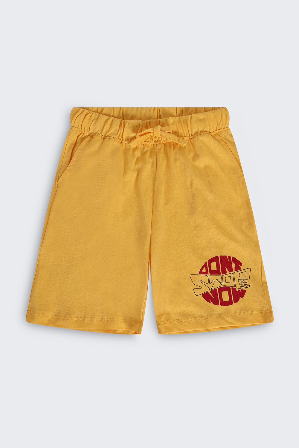 Yellow Regular Fit Shorts With 2 Pocket For Boys