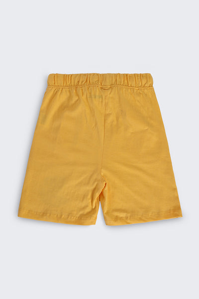 Yellow Regular Fit Shorts With 2 Pocket For Boys