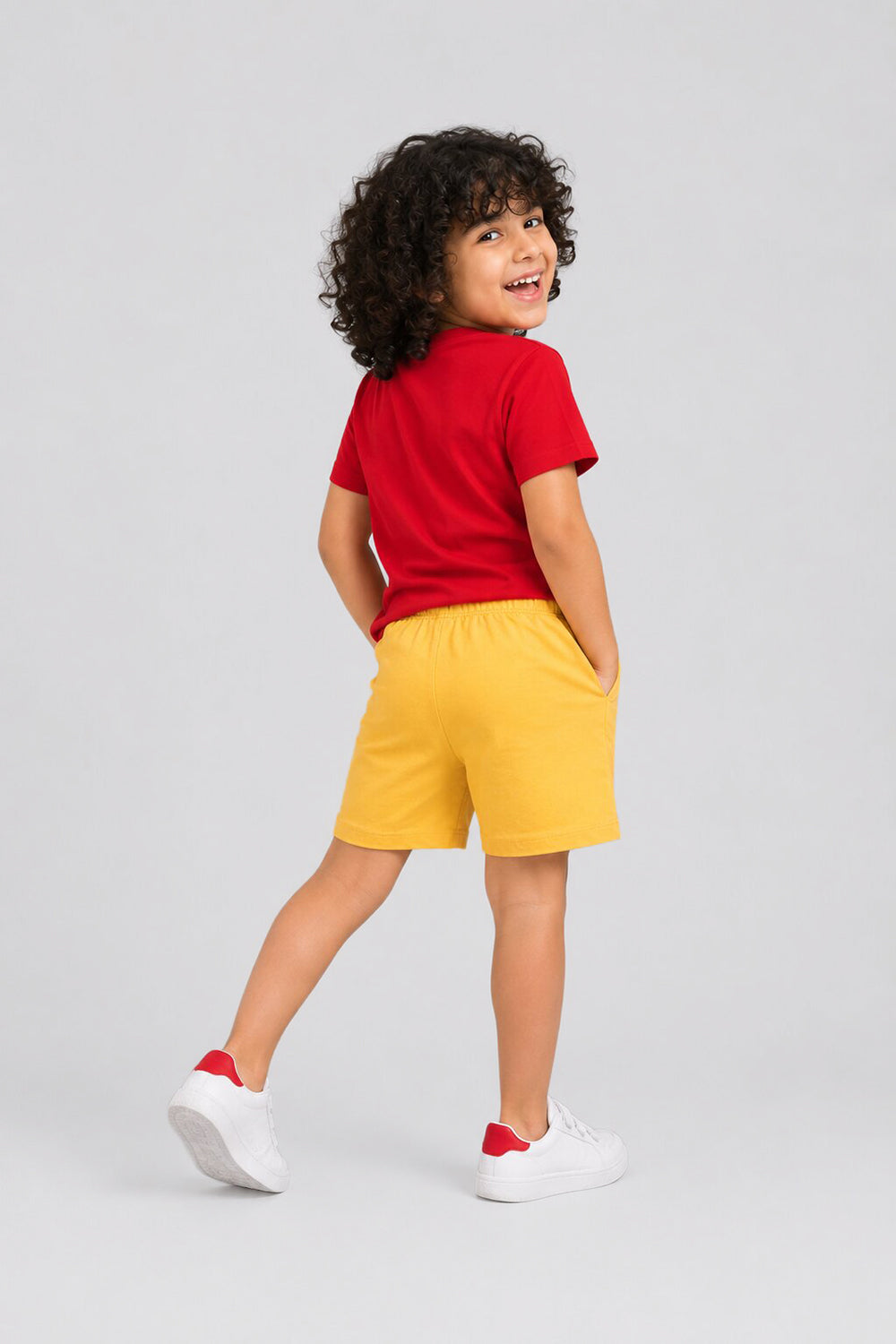 Yellow Regular Fit Shorts With 2 Pocket For Boys