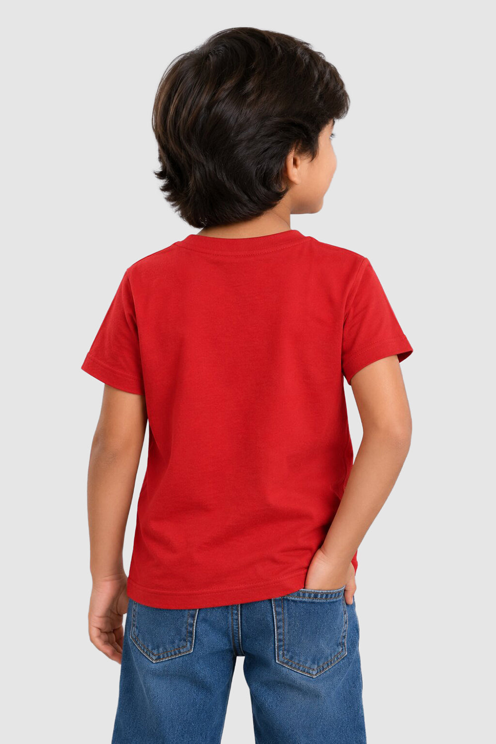 Red Cartoon Regular Fit T-Shirt For Boys