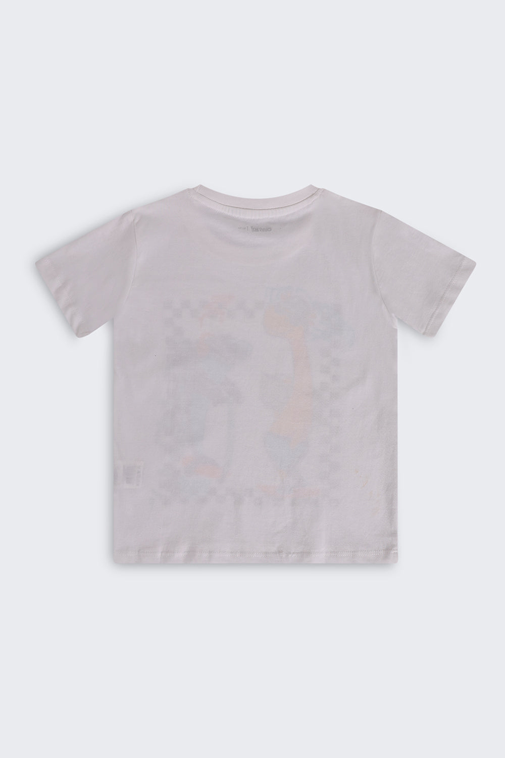 White Cartoon Regular Fit T-Shirt For Boys