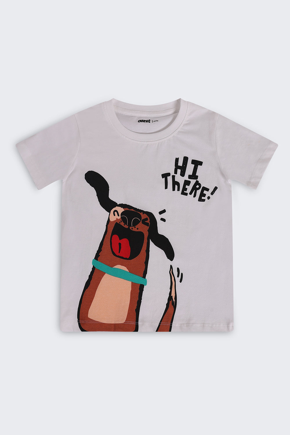White Cartoon Regular Fit T-Shirt For Boys