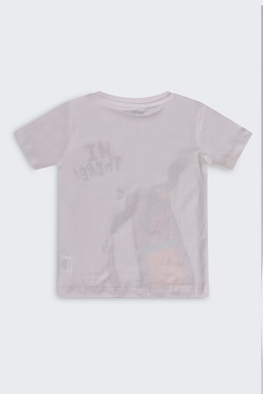 White Cartoon Regular Fit T-Shirt For Boys